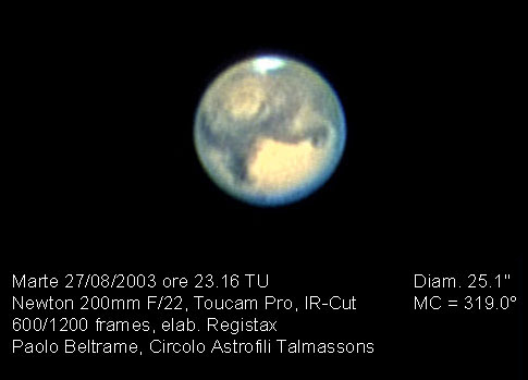 Marte ripreso con i filtri RGB: 26 kB