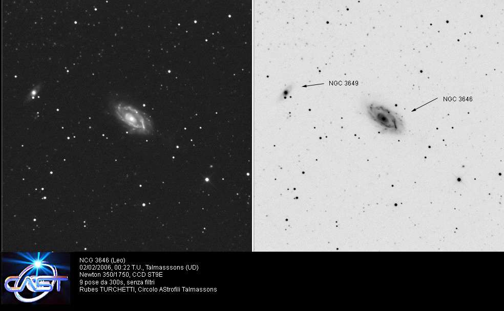 Spiral Galaxys NGC 3646 and NGC 3649: 43 KB