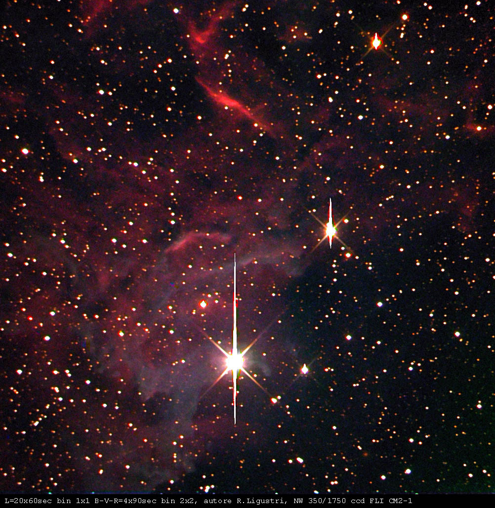 Nebulosità attorno AE Aurigae: 228 KB; click on the image to enlarge