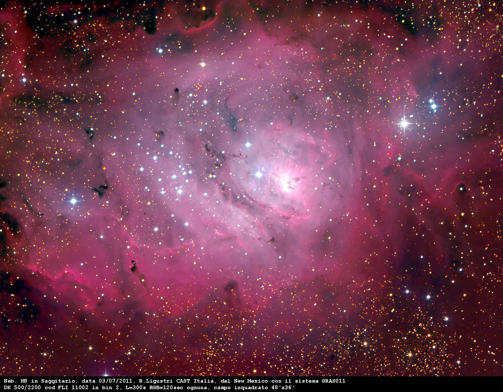 Lagoon nebula: 307 KB; click on the image to enlarge