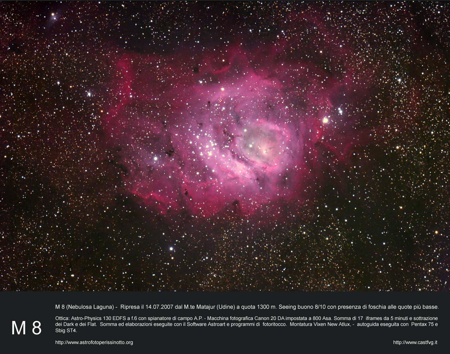 Laguna Nebula: 260 KB; click on the image to enlarge