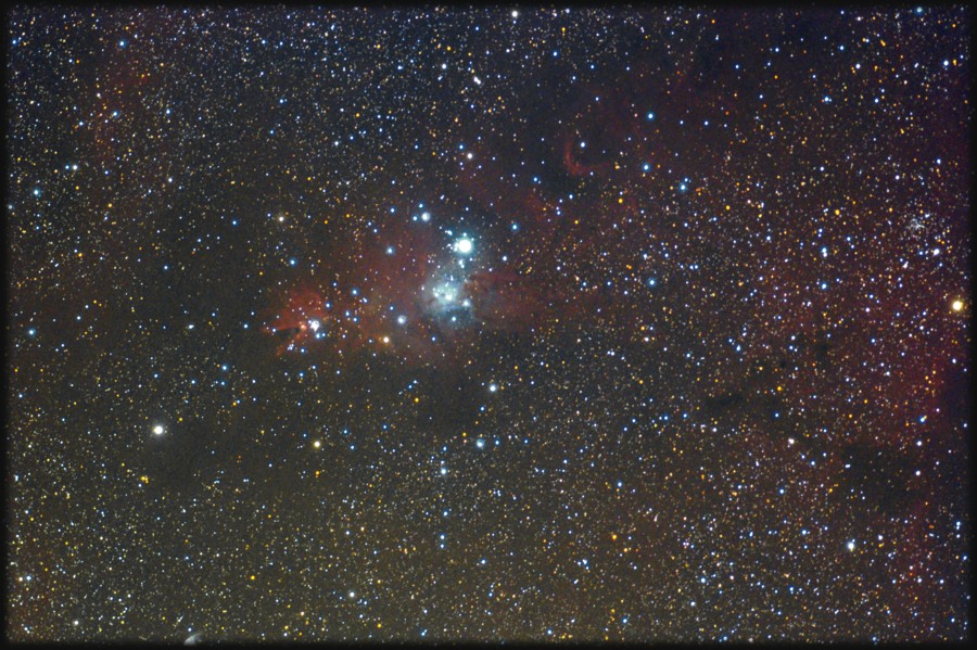 Cone nebulae with open cluster NGC 2264: 206 KB; click on the image to enlarge