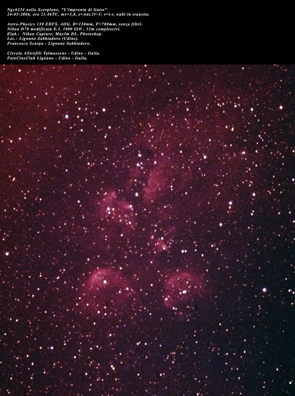 Nebulosa Impronta di Gatto: 185 KB; click the image to enlarge
