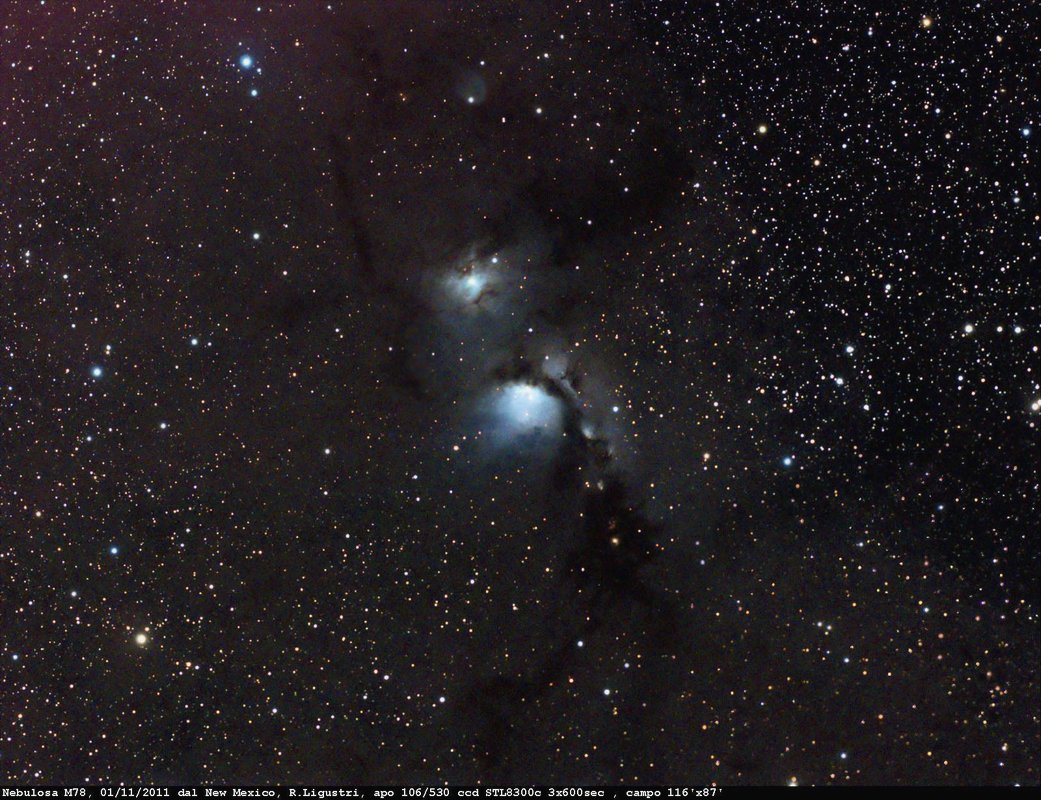 M78 photographed by Rolando Ligustri by GRAS 020 in november 2011: 190 KB