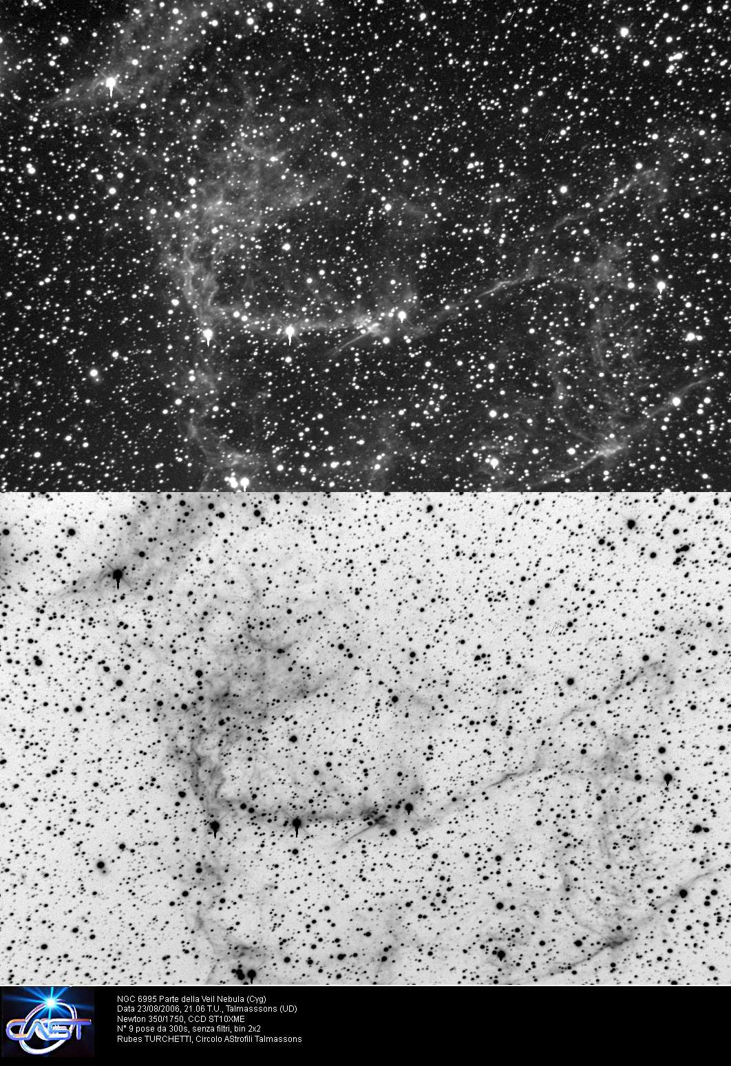 Velo nebula-NGC 6995: 288 KB; click on the image to enlarge