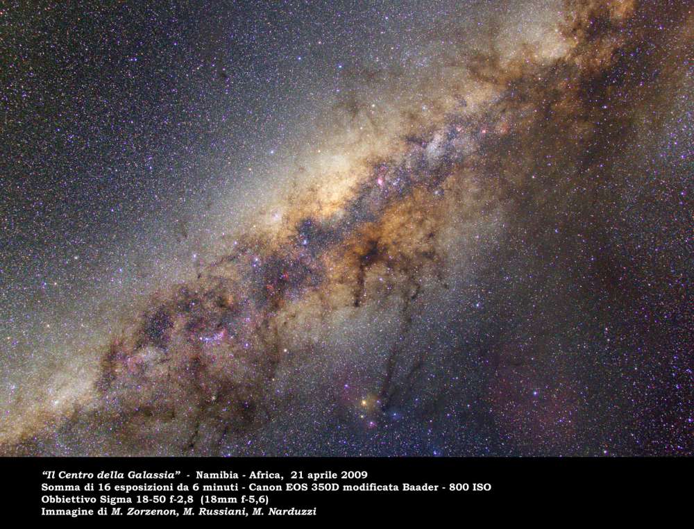 Milky Way view from Namibia: 127 KB; click on the image to enlarge