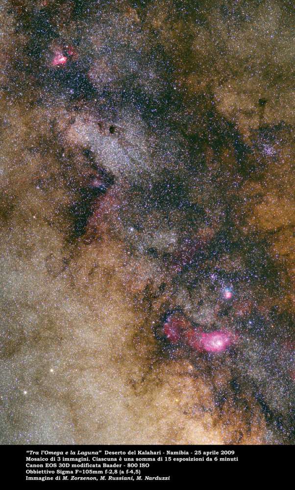 Milky Way in Sagittarius constellation: 130 KB; click on the image to enlarge