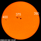 IL SOLE DEL 3 LUGLIO 2003 RIPRESO DA SOHO: 7 kB; link 131 kB