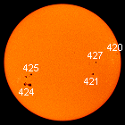 Fotosfera del 4 agosto 2003: 7 kB; linkata del 3 agosto: 122 kB