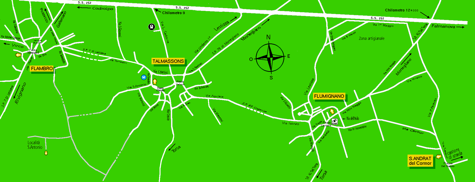 Mappa del comune di Talmassons